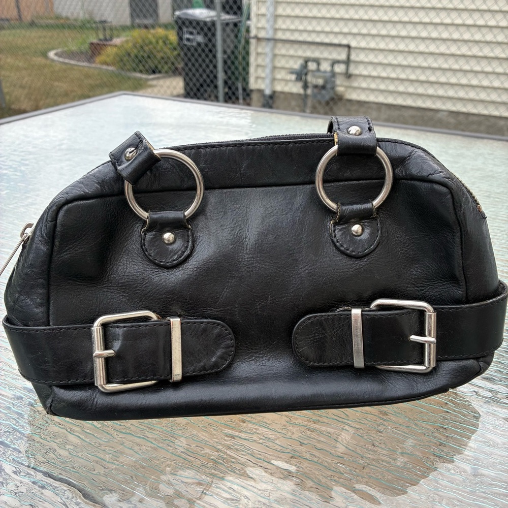 Banana Republic Black Leather Satchel Handbag